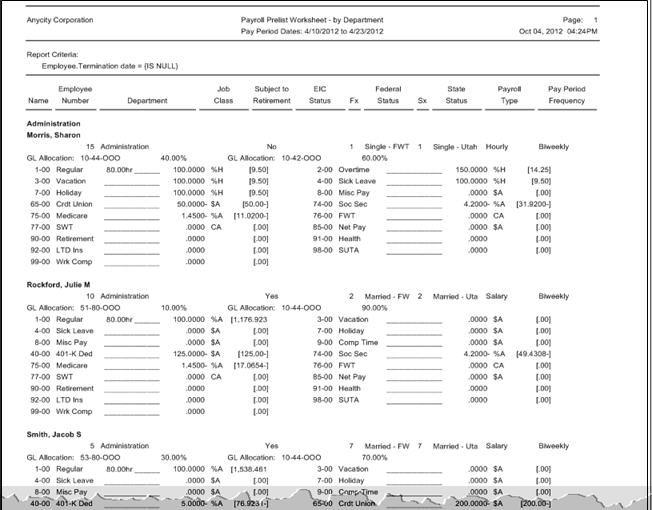 payroll prelist worksheet payroll worksheet