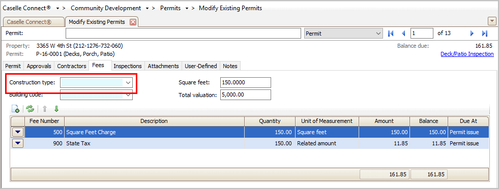 How Do I Add A Construction Type And Building Code