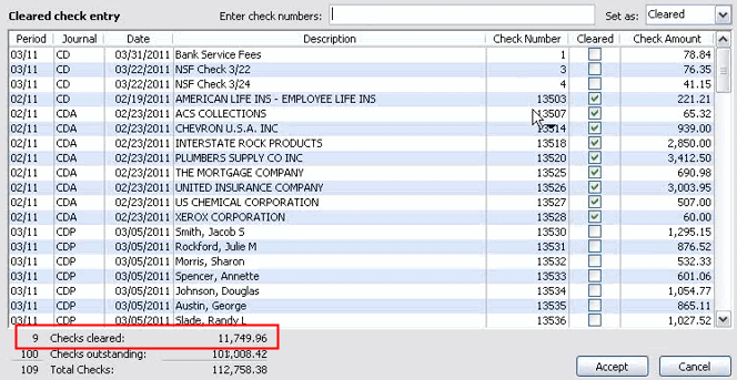 In Unisolve and Cross, how to check the account statement