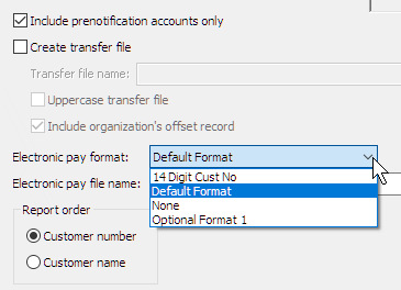 Electronic pay format