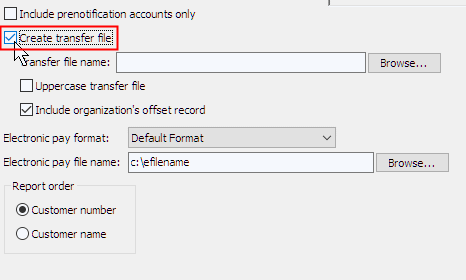 Create transfer file