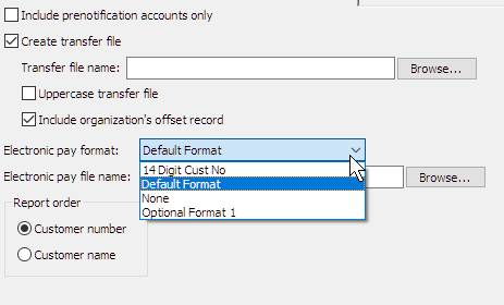 Electronic pay format